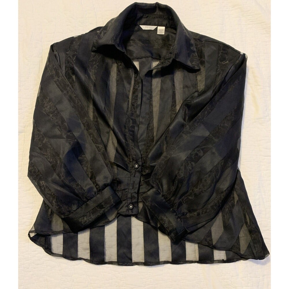 Kaktus Women's Elegant Black Long-Sleeve Blouse — Size M - Picture 2 of 5